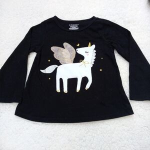MACY'S Black Unicorn Tee Size 24 Months